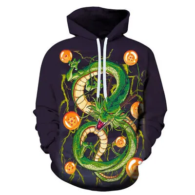 Buy Hot Anime Coat Hooded Goku 3D Print Fashion Hoodie Sweater Pullover Top • 19.10£