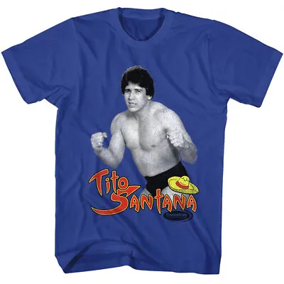 Buy Powertown Tito Santana Photo Mexican Sombrero WWE Wrestling Champ Men's T Shirt • 38.47£