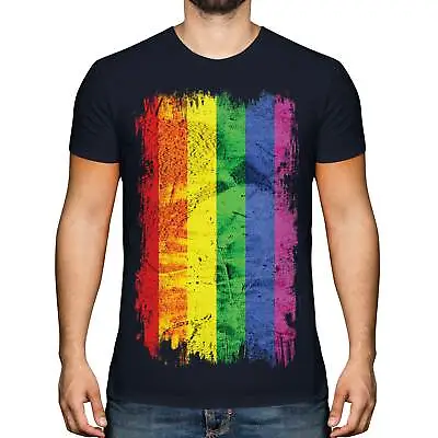 Buy Gay Pride Grunge Flag Mens T-shirt Tee Top Rainbow Lgbt Gift Clothing Clothes • 9.95£