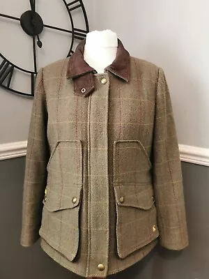 Buy JOULES Field Jacket Coat Country Herringbone Check Wool Size 14 £249! • 48£