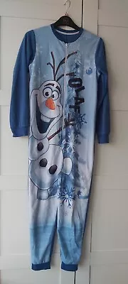 Buy Kids Frozen Olaf Fleece Pyjama All In One Piece Blue Boys Girls Age 11-12 Years • 8.99£