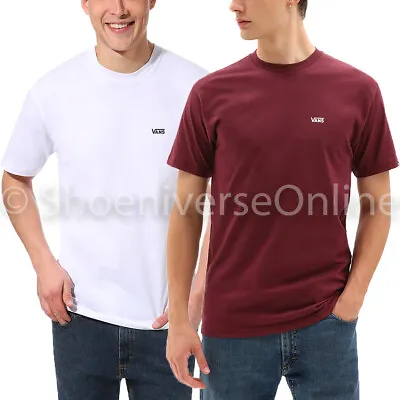 Buy Mens Vans Left Chest Logo Tee Short Sleeve Crew Neck T-Shirt White Port Royale • 14.99£