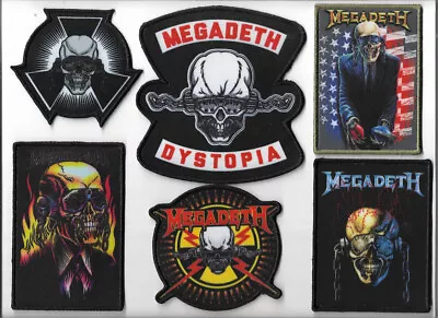 Buy Lot Of 6 MEGADETH Printed SEW-ON PATCHES 100% Official Licensed Merch • 17.99£