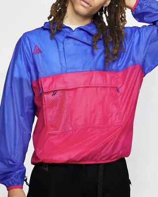 Buy Nike ACG Anorak Hoodie Mens Size Medium CD7634-405 Hyper Royal/Rush Pink • 39.99£