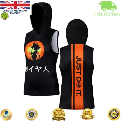 Buy Mens Long Sleeve Compression Hoody Vest Top For Gym Cosplay Running Superhero • 14.99£