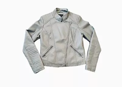 Buy Streetwear Society Women’s Grey Moto Jacket Size M • 24.57£