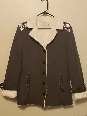 Buy Women's Sherpa Lined Button Down Jacket Size Small Coat By Misslook  • 10.65£