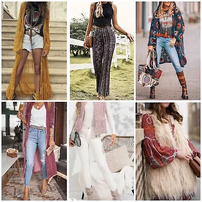 Buy Women’s 5 Piece Boho/Western Clothing Bundle Size M Hippie Bohemian Style • 28.35£