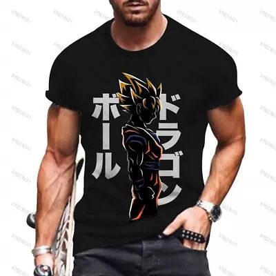 Buy Mens Anime Dragon Ball Z 3D Super Saiyan Son Goku DBZ SSJ Short Sleeve T-shirt • 9.99£