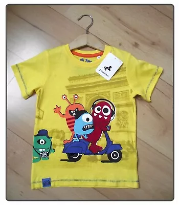Buy Boys Rock Monster T-Shirt Kids Yellow Cotton Short Sleeve Top Tee 2-8 Years NEW • 6.99£