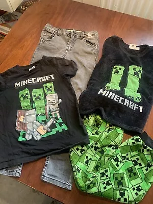 Buy Minecraft Mojang DenimCo  Boys Clothes Bundle Age 7-8 Years, Pyjama, Tshirt • 8£