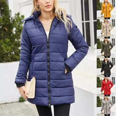 Buy Women's Winter Cotton Parka Quilted Long Coat Hooded Ladies Warm Padded Jacket • 31.99£