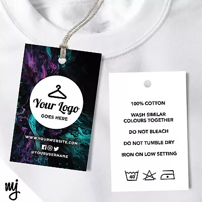 Buy Custom Clothing Swing Tags Cards Printing | Black Blue Smoke Abstract Design 05 • 69.99£