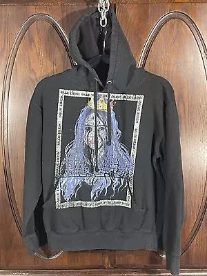 Buy Billie Eilish Womens Hoodie Size S Black Graphic Sweatshirt Faded & Art Cracking • 26.45£