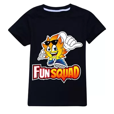 Buy Kids Boys Fun Squad Gaming Print Short Sleeve T-shirt Casual Cotton Tshirt Tops • 8.99£