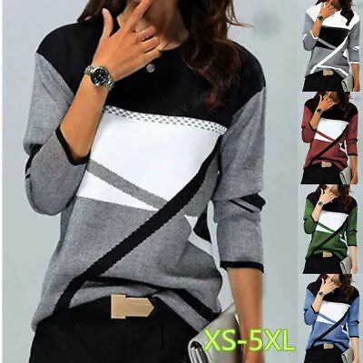 Buy Womens Casual Long Sleeve T-Shirt Blouse Ladies Tunic Loose Tops Plus Size 6-24 • 13.75£