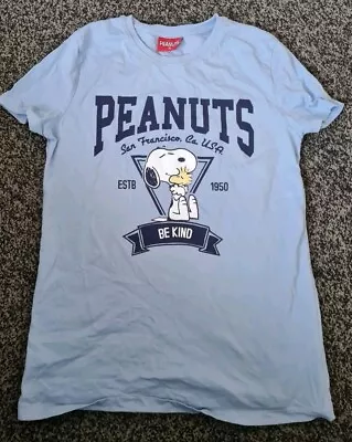 Buy Unisex Peanuts & Woodstock T-shirt Size S Blue Men Ladies Cotton Short Sleeve  • 3.20£