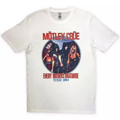 Buy Motley Crue 'Every Mother's Nightmare' White T Shirt - NEW • 15.49£