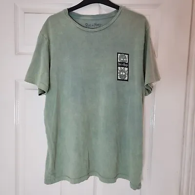 Buy Rick And Morty Monochrome Adventure Unisex T-Shirt - Mint Acid Wash - UK M • 17.95£