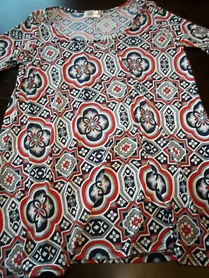 Buy ZIG ZAG STRIPE Womans LARGE Cathedral Print Short Sleeve Tunic • 4.73£