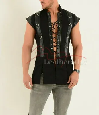 Buy Gothic Military Vest Black Sleeveless Heavy Metal Fortnite Top • 75£