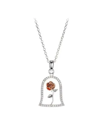 Buy Disney Beauty And The Beast Enchanted Rose Necklace • 48.25£
