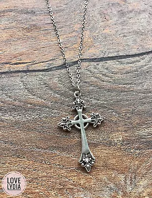 Buy NEW Silver Tone Goth Gothic Vintage Style Ancient Cross Symbol Bohemian Necklace • 15.99£