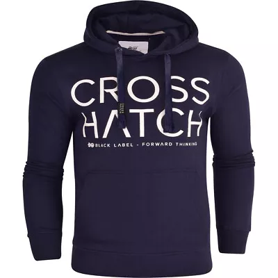 Buy Crosshatch Mens Designer Casual Hooded Logo Top Hoody Fleece Sweatshirt Jacket • 14.99£