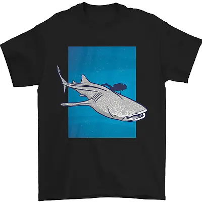 Buy A Whale Shark And Scuba Diver Mens T-Shirt 100% Cotton • 10.48£