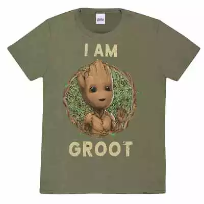 Buy I Am Groot - Badge Unisex Olive T-Shirt Ex Large - XL - Unisex - New - K777z • 15.57£