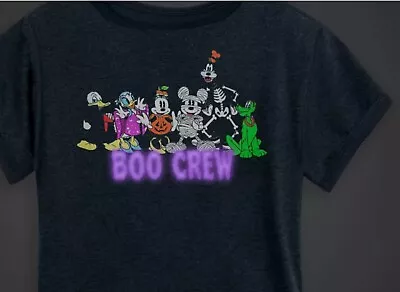 Buy Disney Store Mickey And Friends GITD Halloween T Shirt The Boo Crew Large • 13.99£