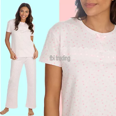 Buy Ladies Pyjamas Set Nightwear Pjs Soft Loungewear Cotton Short Sleeve TRADIONAL • 13.95£