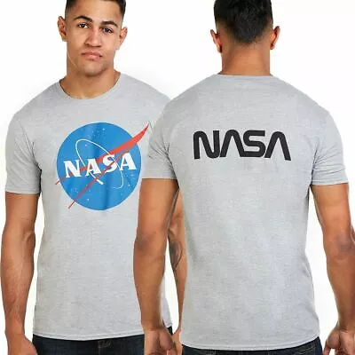Buy Official NASA Mens Circle Logo T-Shirt Grey S-2XL • 13.99£