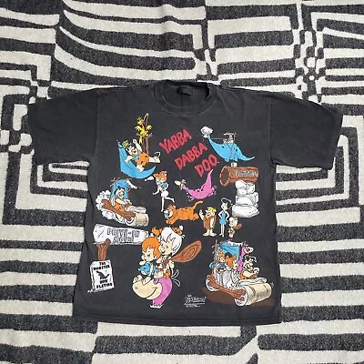 Buy Vintage The Flintstones All Over Print Shirt Large 90s 1994 Hanna Barbera Print • 80£