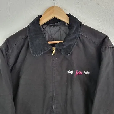 Buy Dunbrooke Chore Jacket Womens Small Black Canvas Bomber Workwear Corduroy Collar • 19.95£
