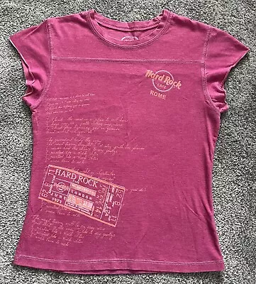 Buy Hard Rock Cafe Rome Pink T Shirt Ladies / Girls Small (M) ?  Vintage Retro • 3.95£