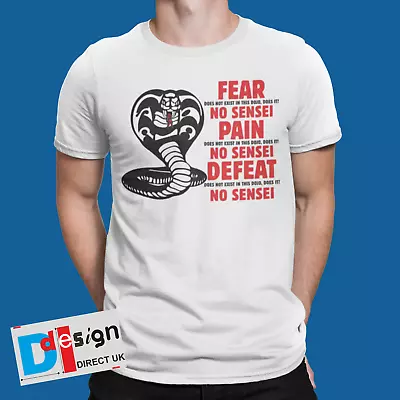 Buy Cobra Kai T-Shirt No Fear Pain Defeat Retro Tee Miyagi Dojo Fight Movie Gift  • 5.99£