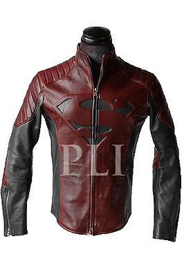 Buy New Superman Man Of Steel Smallville Black And Red Leather S Shield Jacket- Bnwt • 89.99£