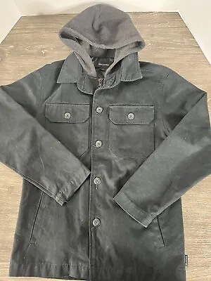 Buy Ring Of Fire Boys Black Denim Jacket Hoodie Size Small (8) • 14.17£
