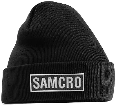 Buy Samcro Inspired Unisex Embroidered Turn Up Beanie Anarchy Harley Design Biker • 8.99£