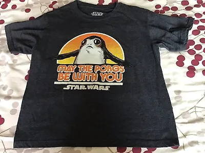 Buy Star Wars Black Porgs T-shirt Boy's Size M • 5.51£