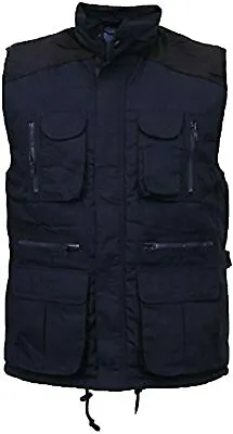 Buy Blue Bodywarmer Padded Gilet Body Warmer Multi Pocket Jacket Drawstring Toggle • 22.36£