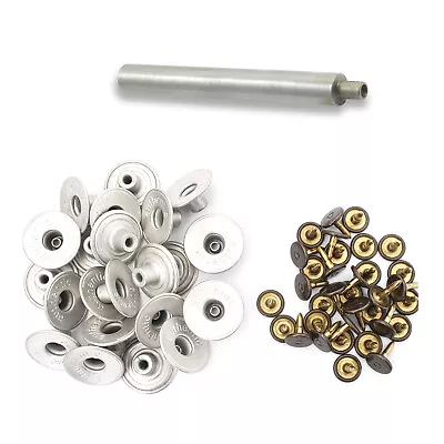 Buy 20mm Jean Silver Replacement Metal Buttons With Hand Tool For Denim Jacket Pent  • 17.89£