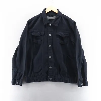 Buy French Connection Womens Denim Jacket Medium Black Button Up Lightweight Shacked • 17.99£