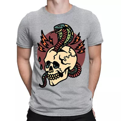 Buy Snake And Skull Tattoo Horror Biker Tattooed Rock Metal Mens Womens T-Shirts#BAL • 3.99£