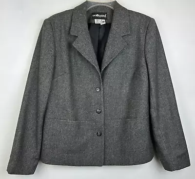 Buy Sag Harbor Womens Blazer Sz 6P Jacket Gray Wool Blend 3 Button Vintage • 35.04£