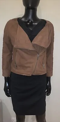Buy GESTUZ Brown Suede Jacket, UK Size 8-10, US Size 4-6 • 25£
