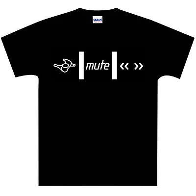 Buy METALLIC SILVER Mute Records Logo On Black T-Shirt - High Quality - NEW • 13£