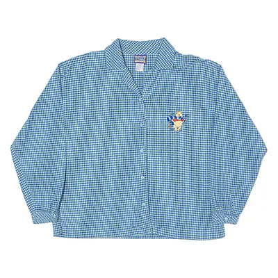Buy Vintage WINNIE THE POOH 100 Acre Shirt Blue 90s Check Long Sleeve Womens M • 12.99£