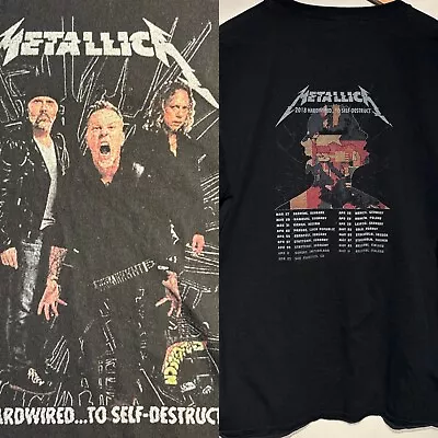 Buy Metallica 2018 Hardwired To Self Destruct Tour T Shirt Black Cotton Rare - 3XL • 25£